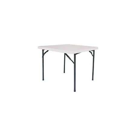 Simple Spaces BT036X001A Square Folding Table, 660 Lb Weight Capacity, White